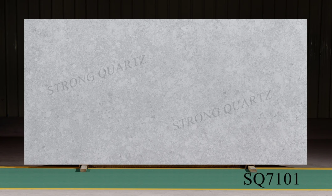 Guang Dong China Rough Finished Concrete /Carrara/Calacatta White Artificial /Engineered Quartz Stone Slab