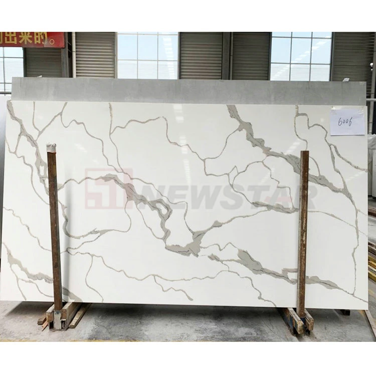 Artificial Stone Quartz Marble White Floor Artificial Slab Quartz Calacata Slabs