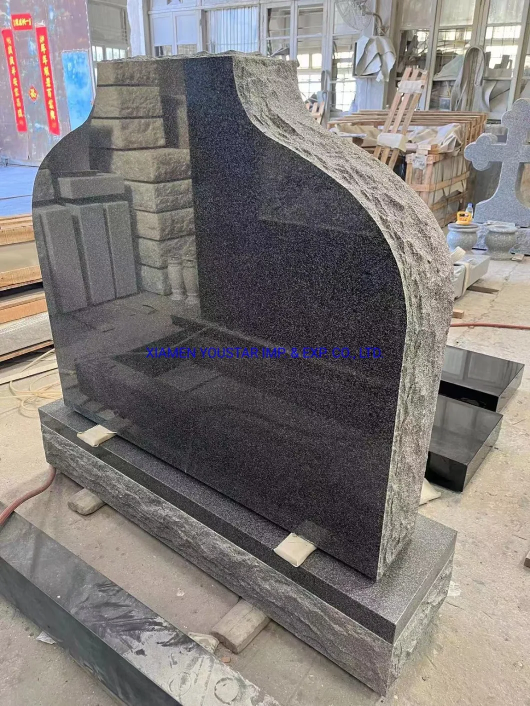 2023 New Design Grey Granite Tombstone Tree Design