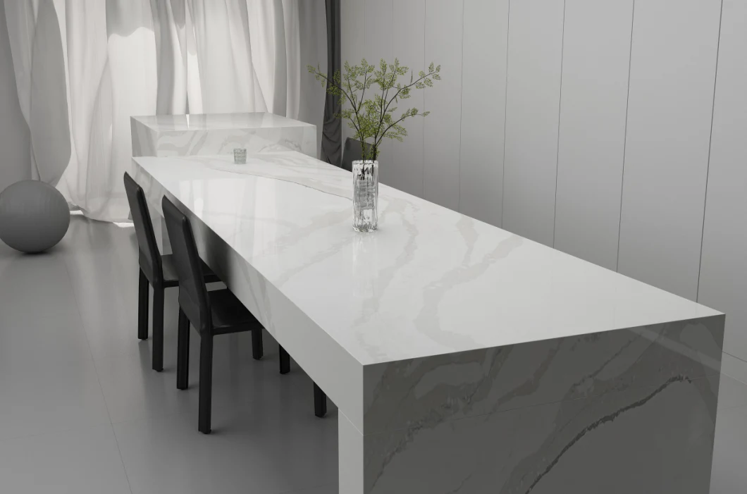 Good Price Wholesale Calacatta White Quartz Slab for Kitchen Countertop