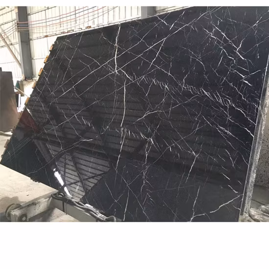 Chinesische Steinbruch-Ursprungsstein-Fliesen-Preis-polierte schwarze Nero-Marquina-Marmorplatte