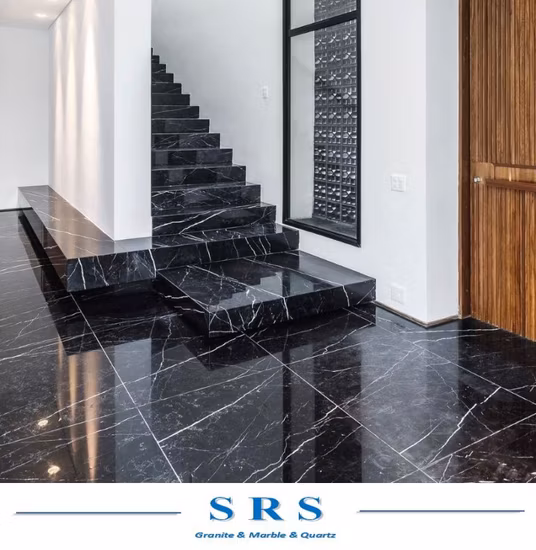 Schwarzer Nero-Marquina-Marmor für Platten-/Boden-/Wandfliesen