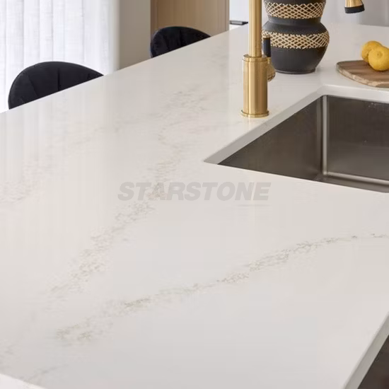 Großhandelspreis Naturstein-Fertigteil Weiß/Grau/Schwarz/Braun, künstlich hergestellter Quarzstein/feste Oberfläche/Granit/Marmor-Arbeitsplatte für Küche und Badezimmer